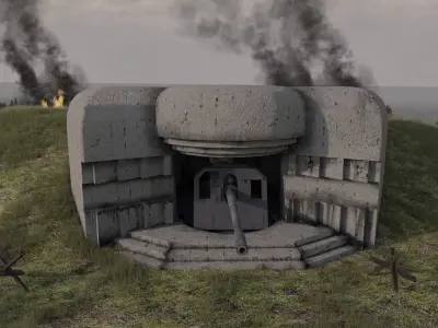 Long-term fire point DOT Low-poly 3D model