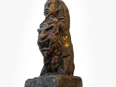 Aztec Statue 1 Low-poly 3D model