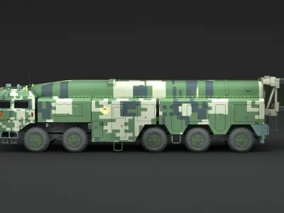 Chinese Army Dongfeng 16 missile  3D model