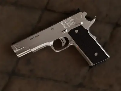 pistol Low-poly 3D model 2