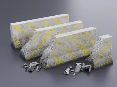 Concrete Barricades Low-Poly 3d models Low-poly 3D model