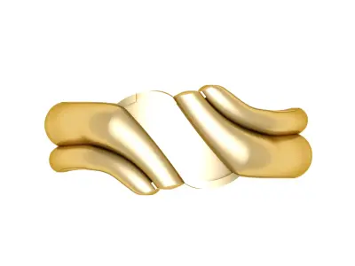 Luxury Abstract Gold Clasp   Modern Jewelry 3D Model 3D print model