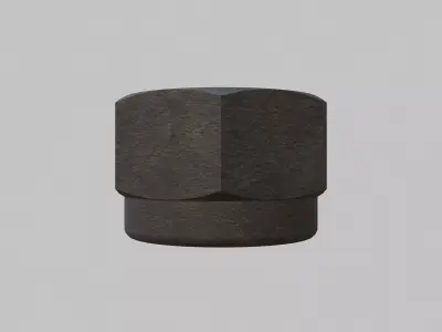 M8 Nut Coarse Threads Lock Type with Rusty Iron Texture 3D model