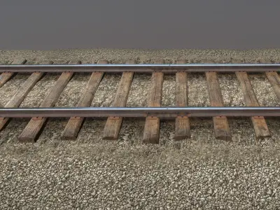Old Railway  Low-poly 3D model