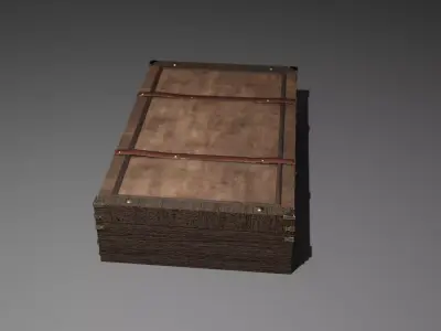 Vintage Suitcase PBR Low Poly Game Ready 3D Model Low-poly 3D model