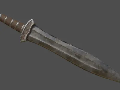 Xiphos sword Low-poly 3D model