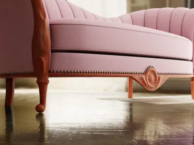 Furniture Sofa Chaise Lounge Low-poly 3D model