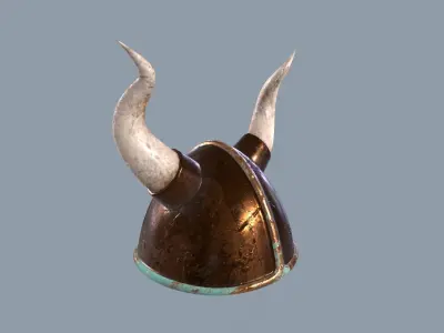 Medieval fantasy helmet Low-poly 3D model