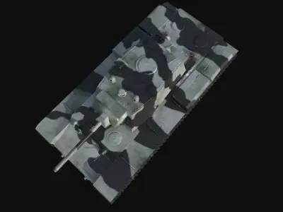 Low Poly Tank KV1 Como 004 Low-poly 3D model