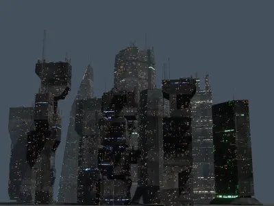 Alien Planet Sci-Fi Fantasy City 3D model purchase