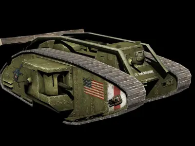 World War 1 Mark IV Tank  Low-poly 3D model