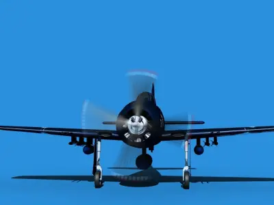 Grumman F8F-2 Bearcat V03 3D model