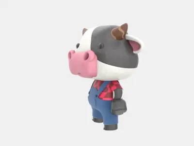 Cute Cow 3D Illustration 3D model 4