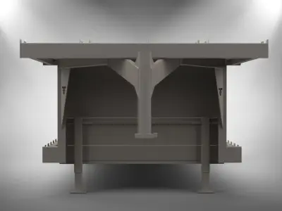 Trailer flatbed - flatbed Free 3D model