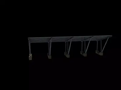 Carport Car Metall 07 3D model