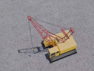 Crawler crane Low-poly 3D model
