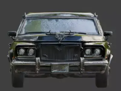 Gothic Coffin Hearse 3D Model Low-poly 3D model