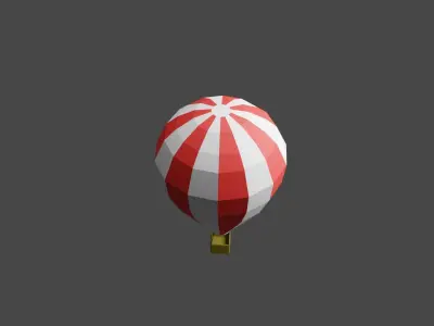 Flying balloon Low-poly 3D model