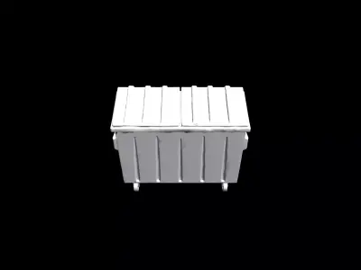 Low Poly Stylized Dark Industrial Dumpster Low-poly 3D model