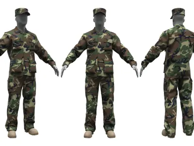 BDU-Battle Dress Uniform - Marvelous Designer  3D model