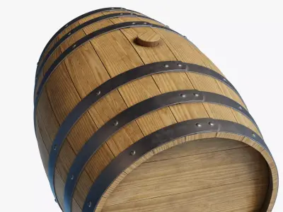 Wooden Barrel 03 3D model