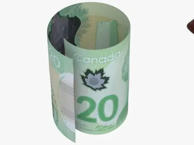Canada 20 Dollar Wallet Money Purse 3D model