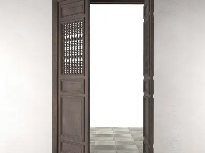 indochine door 01 Low-poly 3D model