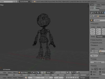 roboto made in blender Low-poly 3D model