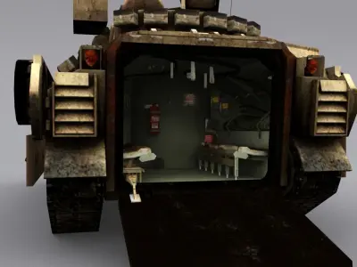 M2 Bradley with back interior Low-poly 3D model