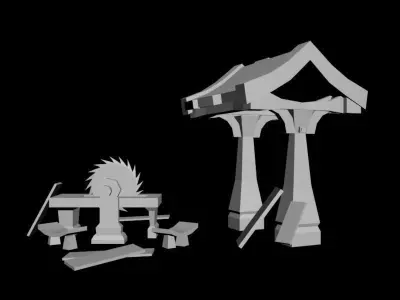 Lumber Mill  Low-poly  Low-poly 3D model