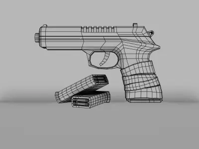 stylized Glock    Low-poly 3D model Low-poly 3D model
