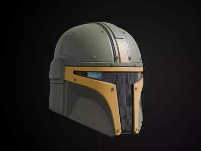Stylized Interstellar Bounty Hunter Helmet - Galactic Tracker 3D print model