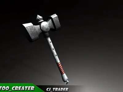 Fantasy Mace Lowpoly 3D Model Low-poly 3D model