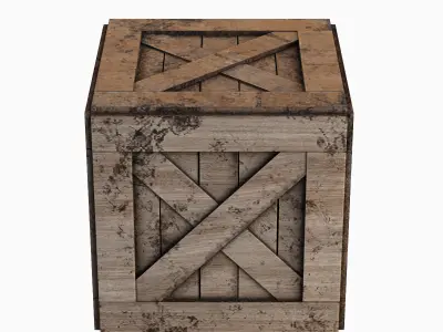 Wooden Box Crate Free low-poly 3D model
