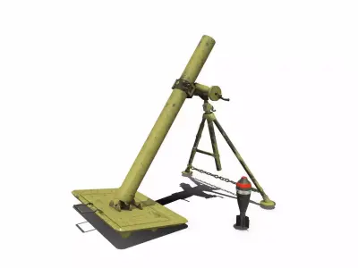 WW1 Mortar Free low-poly 3D model