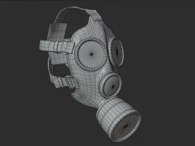 Military gas mask Low-poly 3D model purchase