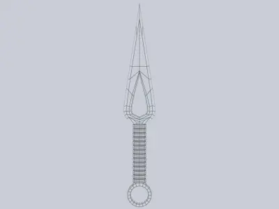 Kunai Low-poly 3D model 2