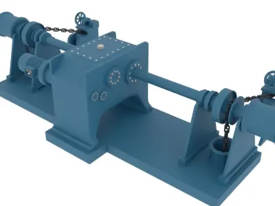 windlass chain pulley Low-poly 3D model