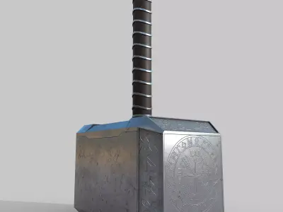 Thors hammer Low-poly 3D model