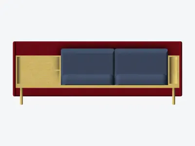 Sofa - Contemporary - Flame - Medium - Corner Shelf Low-poly 3D model purchase