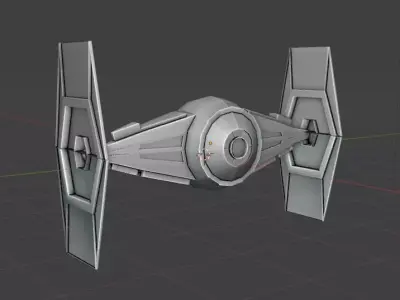 Ti fighter Low-poly 3D model