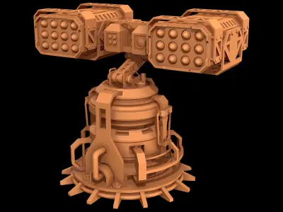 Missile Launcher 2 - Clay 3D model