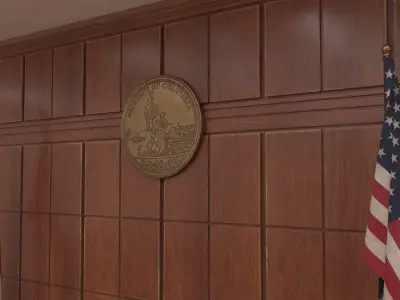 US Courtroom Interior 3D model