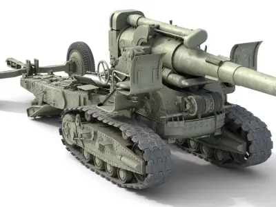 Russian B4 Howitzer 203mm M1931 Low-poly 3D model