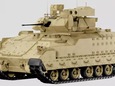 Lowpoly M2A3 Bradley Fighting Vehicle Low-poly 3D model