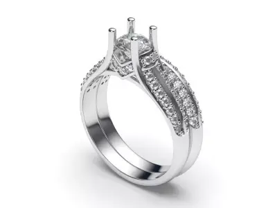 solitaire with ring sizes  8 part S85 3D print model