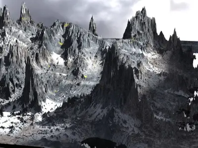 Mordor Mountain rock terrain 3  3D model