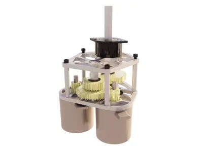 Compact Gear  Drive Assembly Low-poly 3D model