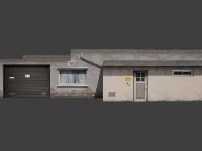 Building shop City Village Work Street Low-poly 3D model Low-poly 3D model