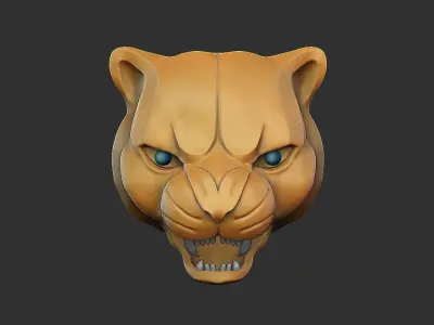 Tiger face wall mounted 3D model